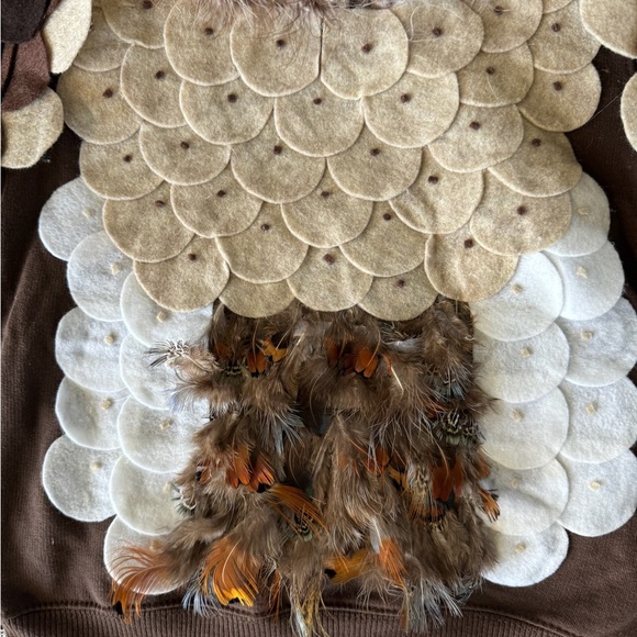 Handmade owl hoodie costume sweatshirt - Picture 2 of 4